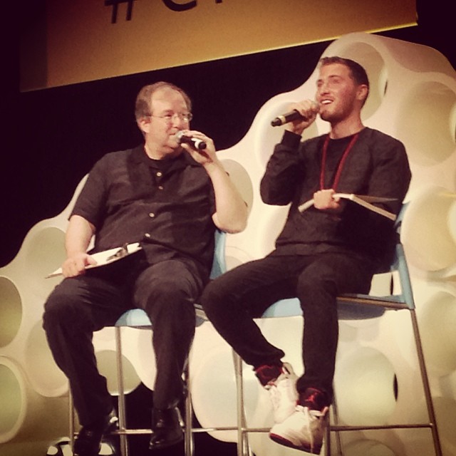 Mike Posner and host Lin Brehmer at Chicago Ideas Week - Chicago, IL 10/17/13
Instagram @clevahgrrl
