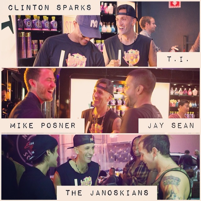 Mike Posner with Clinton Sparks and Jay Sean on the set of "UV Love" music video 3/9/14
Instagram @clintonsparks
