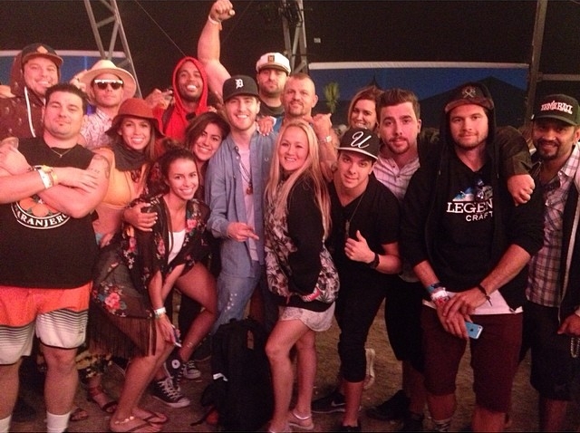 Mike Posner with friends at Coachella in Indio, CA 4/12/14
Instagram @jjlilhefe
