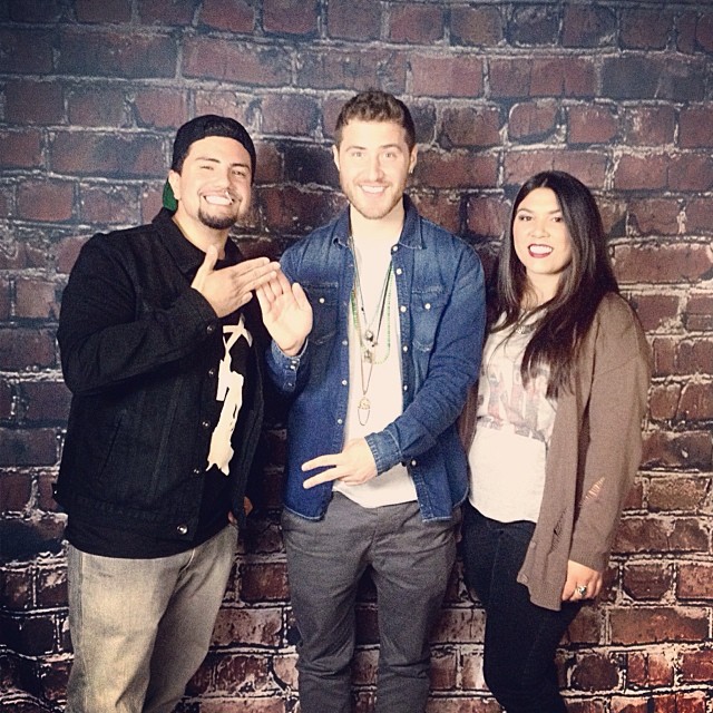 Mike Posner with Crisco Kidd and Tashina at Q104.7 FM radio station - Ventura, CA 1/6/14
Instagram @ckbpshow
