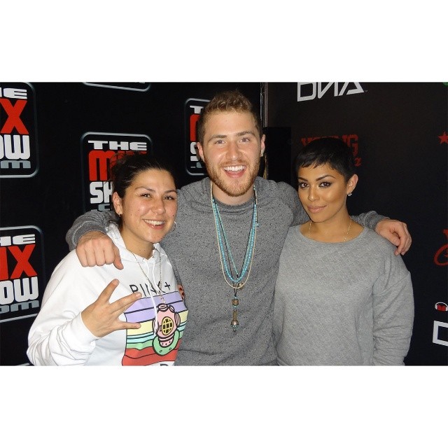 Mike Posner with DJ Carisma and Abby De La Rosa on Carisma's Cookie Jar - Los Angeles, CA 1/21/14
Instagram @themixshow
