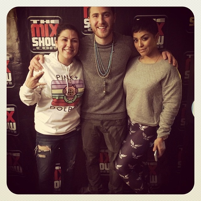 Mike Posner with DJ Carisma and Abby De La Rosa on Carisma's Cookie Jar - Los Angeles, CA 1/21/14
Instagram @djcarisma
