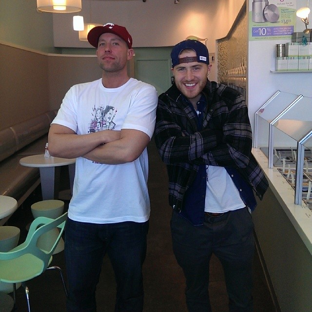 Mike Posner and DJ Bedz at a frozen yogurt shop in Denver, CO 2/6/14
Instagram @djbedz
