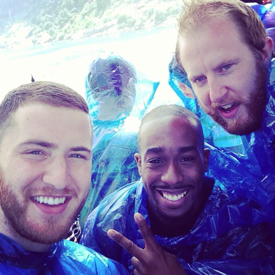 Mike Posner, DJ Dubz, and Matt on the Maid of the Mist boat tour of Niagara Falls 7/15/13
Photo by DJ Dubz
facebook.com/IamDJDubz
