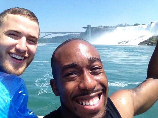 Mike Posner and DJ Dubz on the Maid of the Mist boat tour of Niagara Falls 7/15/13
Photo by DJ Dubz
facebook.com/IamDJDubz
