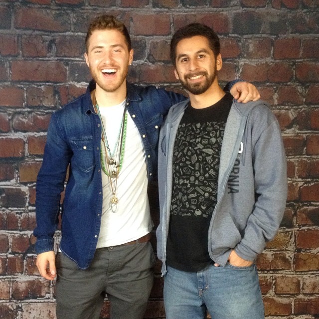 Mike Posner with DJ Ernie at Q104.7 FM radio station - Ventura, CA 1/6/14
Instagram @dj_ernie
