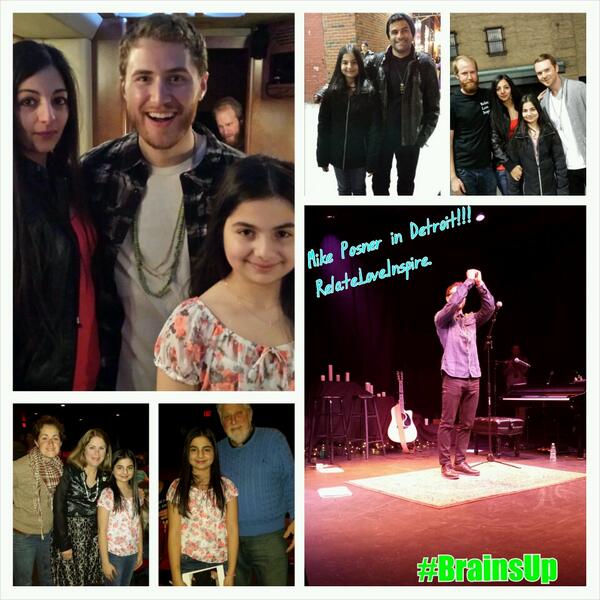 Angel and her big sister met Mike Posner and his parents, sister, and team.