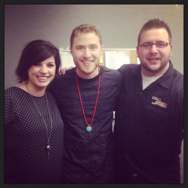 Mike Posner with Marisa and Joey of Fish In The Morning at 93.1 Jamz radio station in Madison, WI 2/27/14
Twitter @fishmornings
