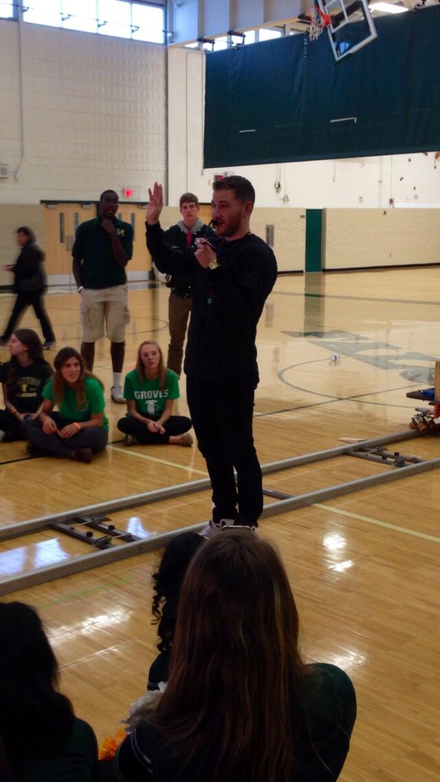 Mike Posner shooting music video at Wylie E. Groves High School - Beverly Hills, MI 9/22/13
Twitter @Staci_GrovesHS
