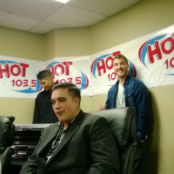 Mike Posner at the HOT 103.5 FM radio station - Sacramento, CA 1/8/14
Instagram @hot_1035
