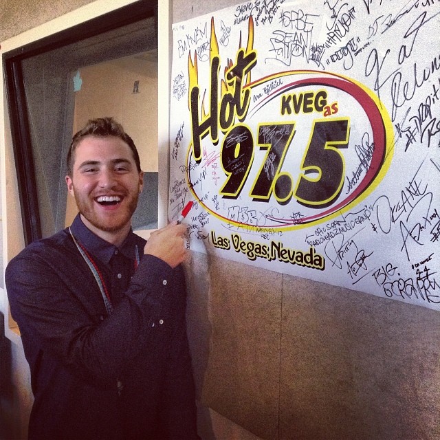 Mike Posner in the studio at HOT 97.5 KVEG - Las Vegas, NV 1/22/14
Instagram @hot975vegas
