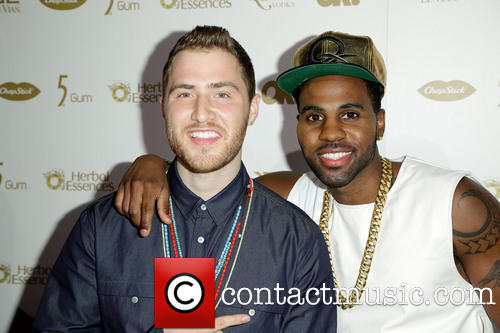 Mike Posner with Jason Derulo at OK Magazine's Pre-Grammy Party in Los Angeles, CA 1/24/14
