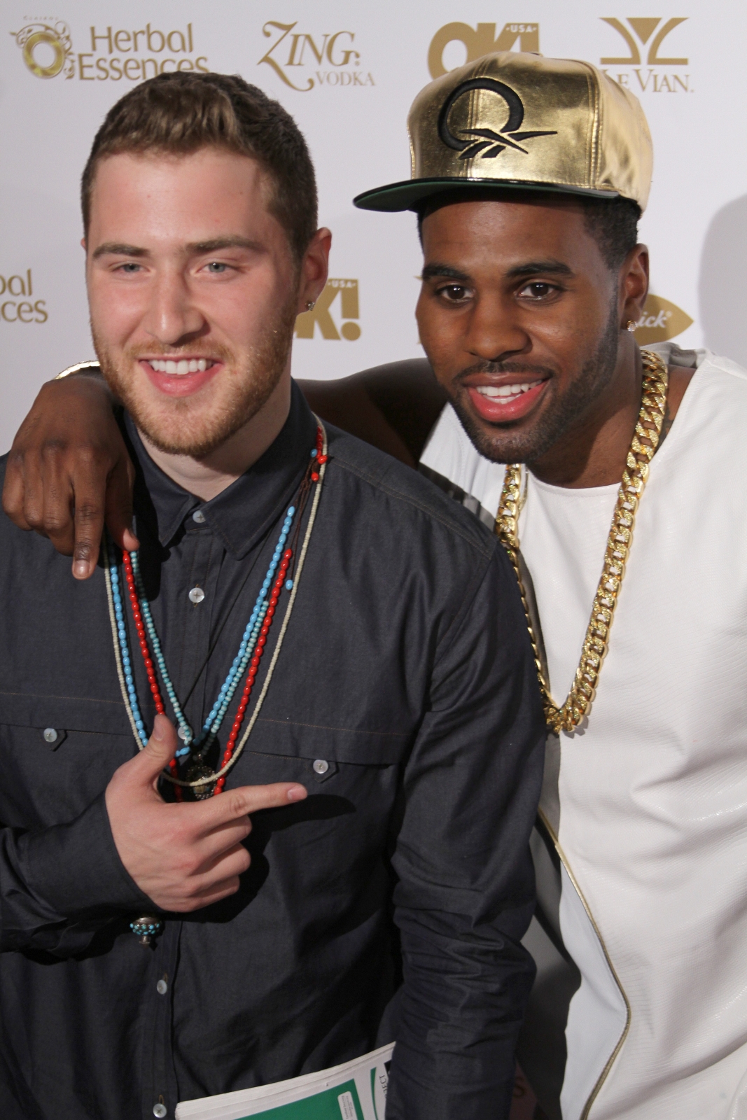 Mike Posner with Jason Derulo at OK Magazine's Pre-Grammy Party in Los Angeles, CA 1/24/14
