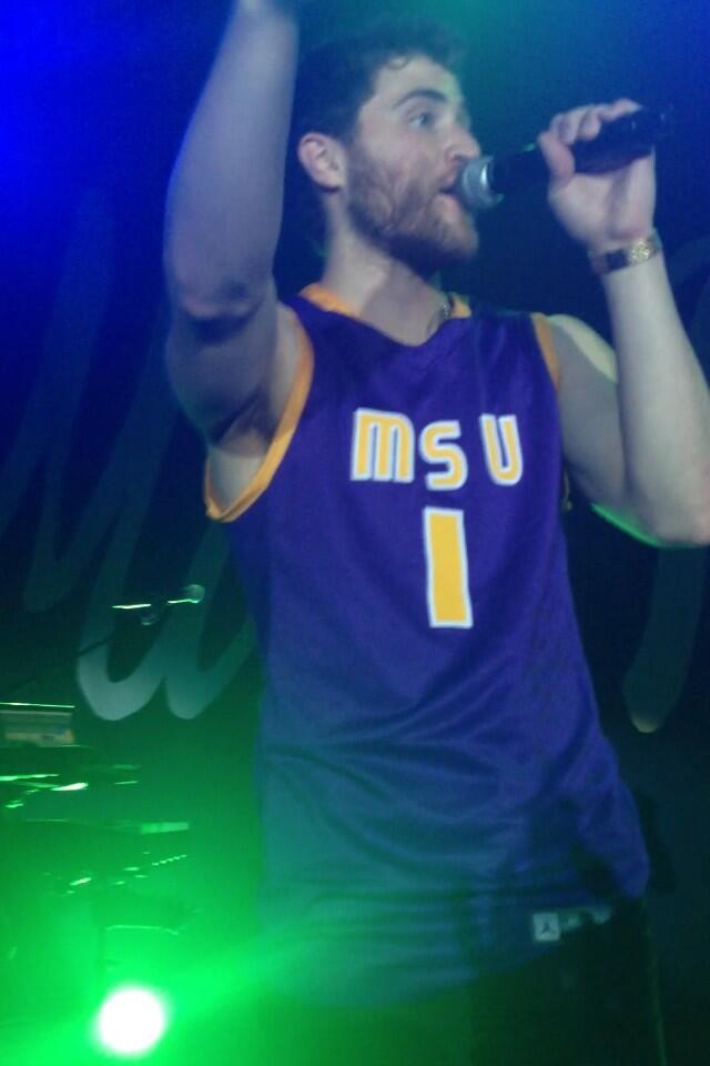 Mike Posner performing at Minnesota State University, Mankato in Mankato, MN 4/28/14
Twitter @erinskoog
