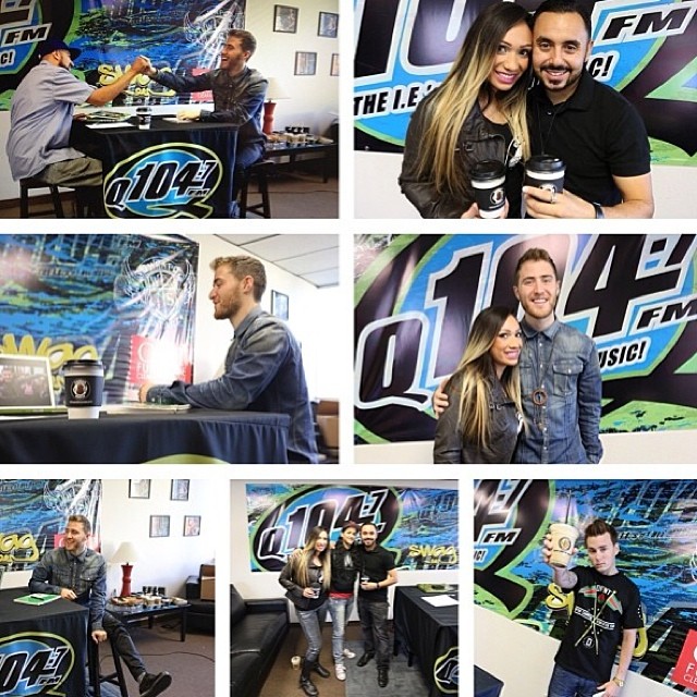 Mike Posner at Q104.7 FM radio station - Ventura, CA 1/17/14
Instagram @coffeenutzz
