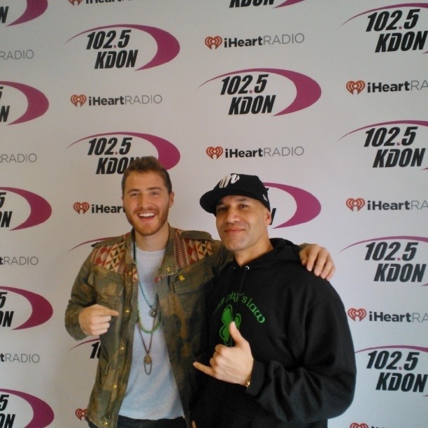 Mike Posner with Sam Diggedy of The Morning Madhouse radio show - Monterey, CA 1/9/14
Instagram @samdiggedy
