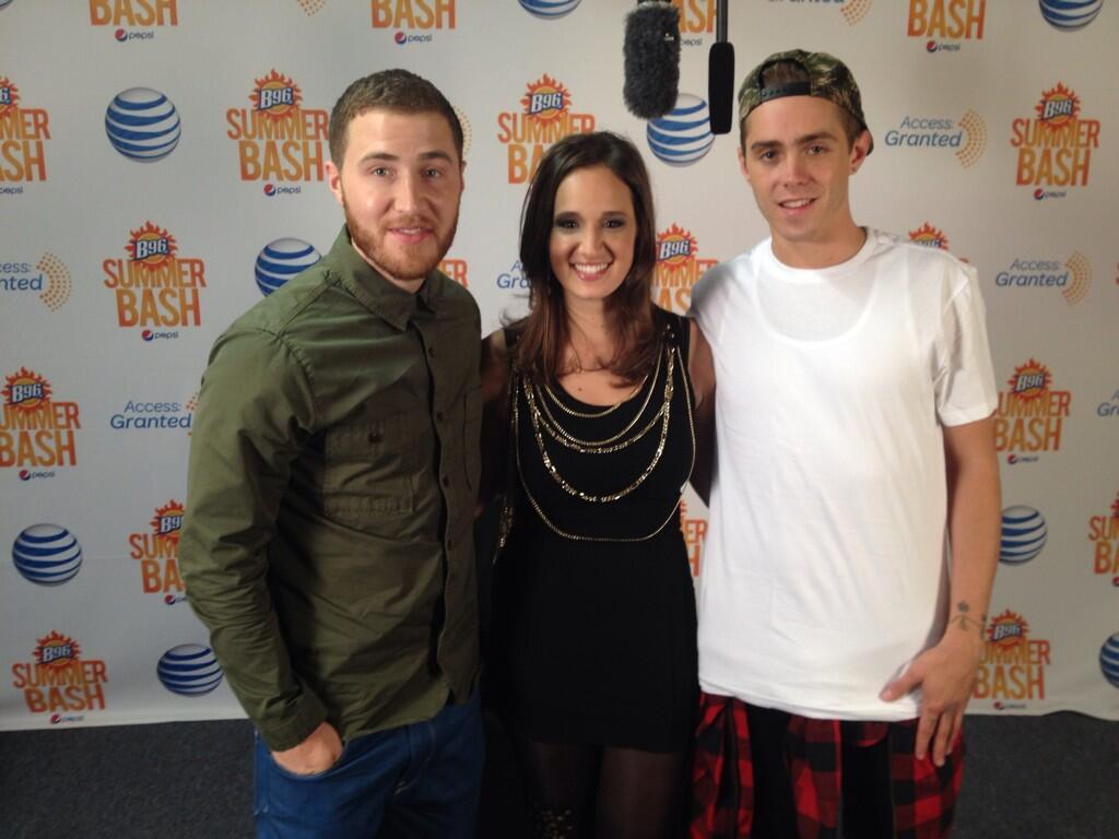 Mike Posner, Showbiz Shelly of 96.3 FM, and Sammy Adams backstage interview 6/15/13
Photo by Shelly
twitter.com/showbizshelly
