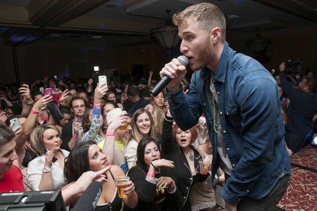 Mike Posner performing at Singles Mingle Pajama Party in Troy, MI 2/7/14
mojointhemorning.com
