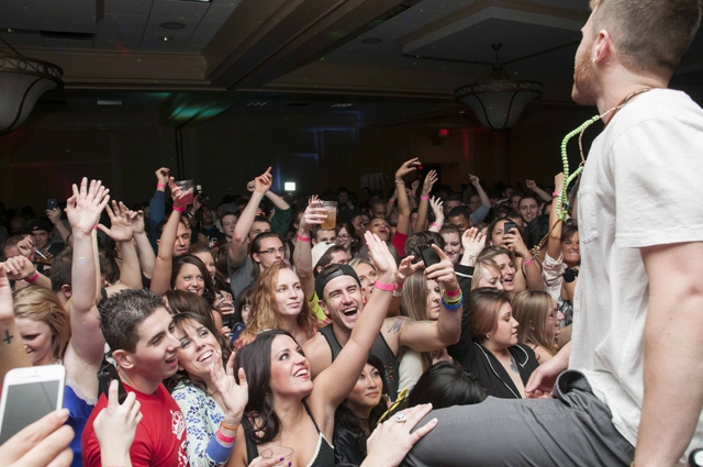 Mike Posner performing at Singles Mingle Pajama Party in Troy, MI 2/7/14
mojointhemorning.com
