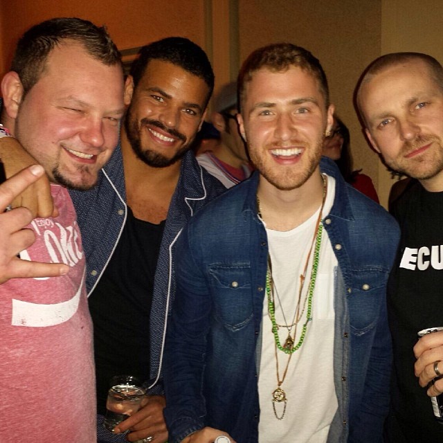 Mike Posner with friends at Singles Mingle Pajama Party in Troy, MI 2/7/14
Instagram @gomikemartin
