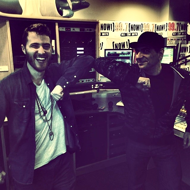 Mike Posner with St. John of 99.7 NOW - San Francisco, CA 1/8/14 
Instagram @stjohnsofierce 
