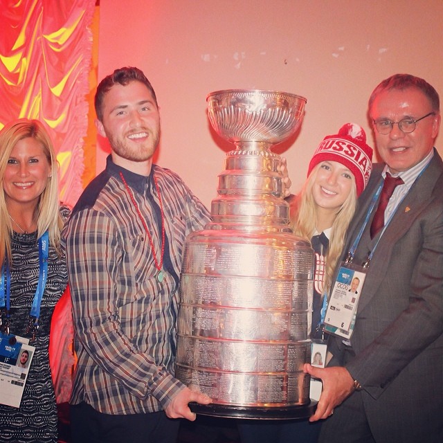 Mike Posner with Slava Fetisov holding the NHL Stanley Cup in Sochi, Russia - February 17, 2014
instagram.com/anastasiaalexandra
