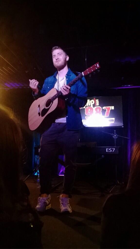 Mike Posner performing at the 98.7 AMP Radio Switch Party - Southfield, MI 2/7/14 
