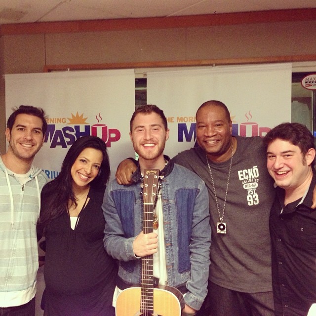 Mike Posner with The Morning Mash Up crew in New york, NY 2/24/14
Instagram @morningmashup
