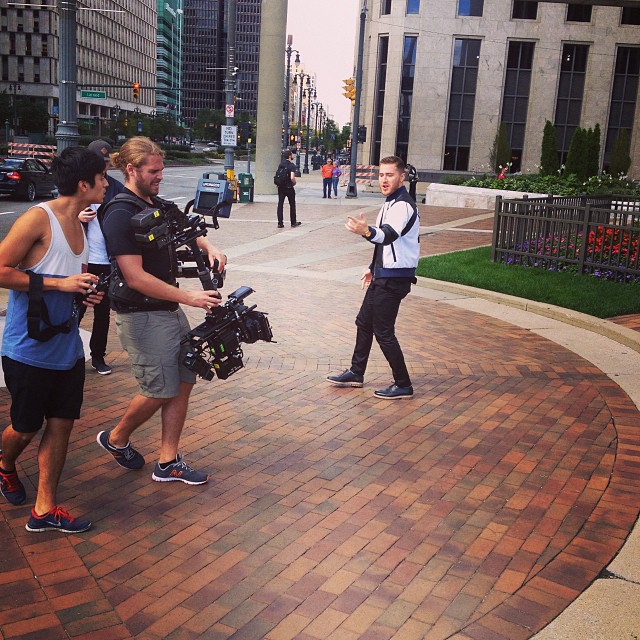 Mike Posner shooting music video in front of "Spirit of Detroit" landmark - Detroit, MI
Instagram @ericdunc
