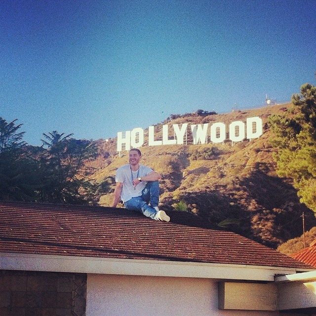 Mike Posner shooting "Top of the World" music video - Hollywood Hills, Los Angeles, CA 11/14/13
Instagram @mikeposner
