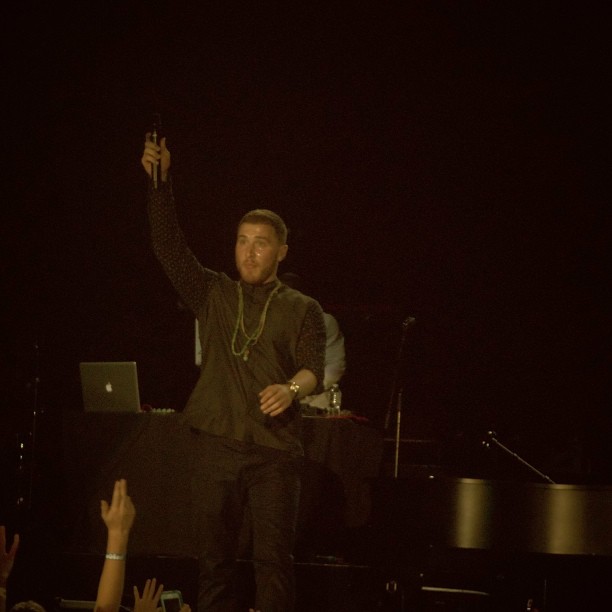 Mike Posner performing on the Warrior Tour in Charlotte, NC 8/15/13
Instagram @walking_onfire
