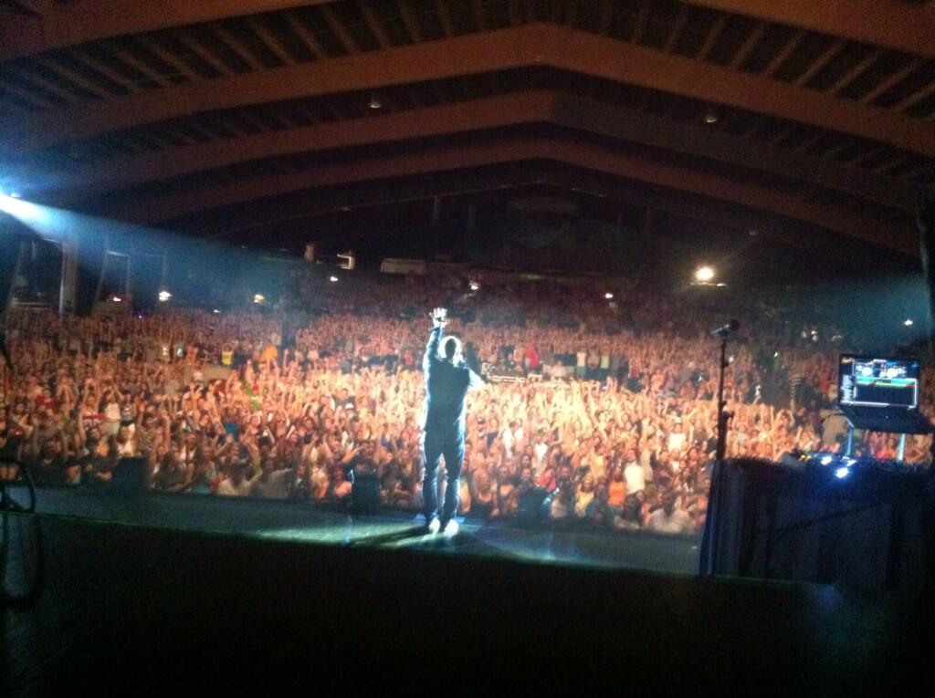 Mike Posner performing on the Warrior Tour in Gilford, NH 8/31/13
Photo by Mike Posner
