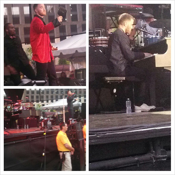 Mike Posner, DJ Dubz, and Greg Petersen performing on the Warrior Tour in Raleigh, NC 8/14/13
Instagram @ashleyprater93
