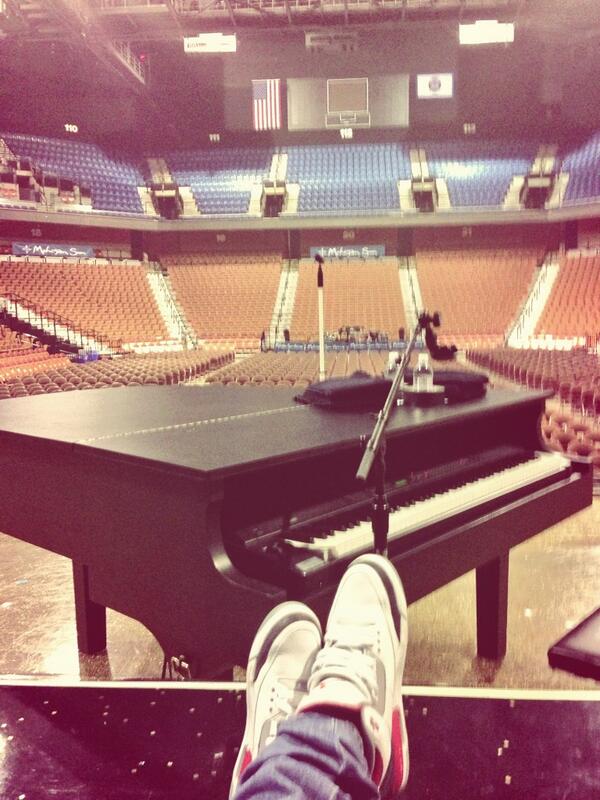 Mike Posner at soundcheck on the Warrior Tour in Uncasville, CT 8/23/13
Photo by Mike Posner
