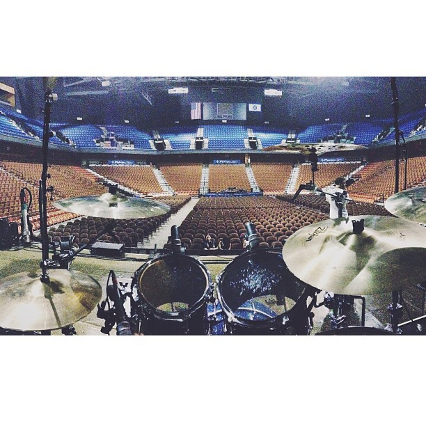 Greg and Mike Posner at soundcheck on the Warrior Tour in Uncasville, CT 8/23/13 
Photo by Greg Petersen
Instagram @gregorypetersen
