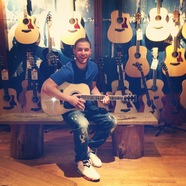 Mike Posner bought a brand new guitar in Los Angeles, CA 6/24/13
