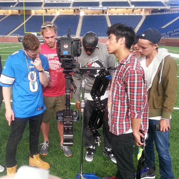 Mike Posner and the production team at Ford Field, home of the Detroit Lions - Detroit, MI 9/23/13
Photo by Nate Burleson
Instagram @nateburleson13
