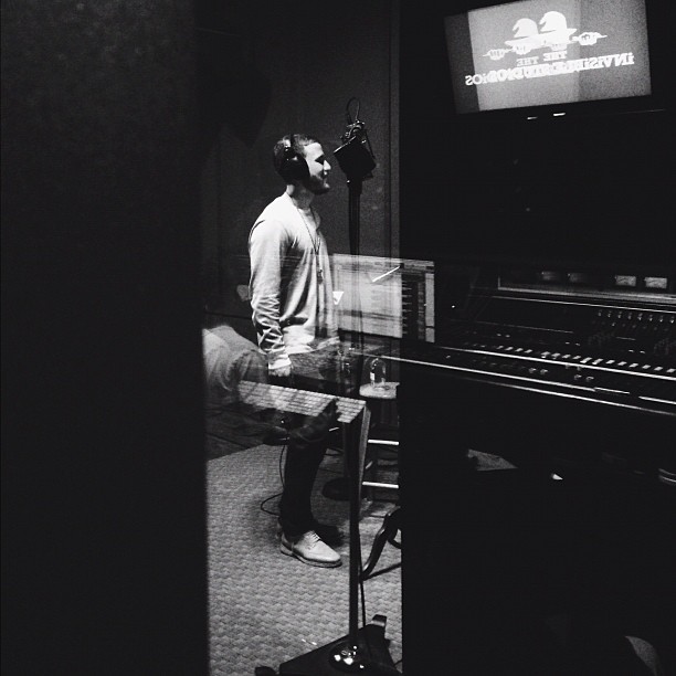 Mike Posner recording in a studio 6/19/13
