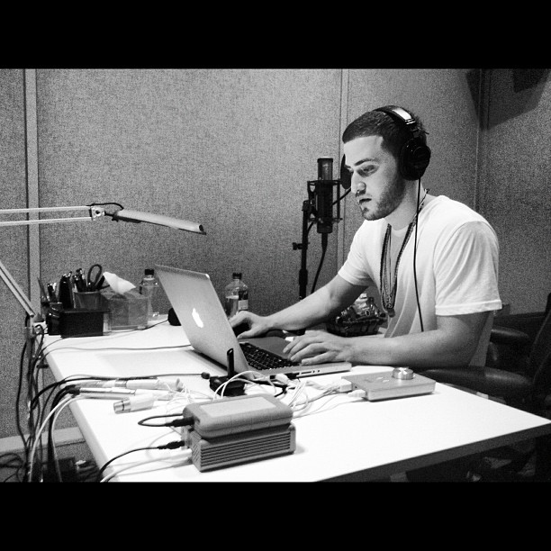 Mike Posner working in the studio 3/24/13
