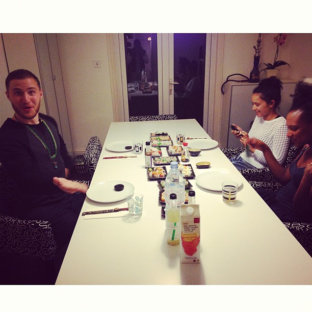 Mike Posner eating sushi - London, UK 4/27/13
Photo by Labrinth
instagram.com/official_labrinth
