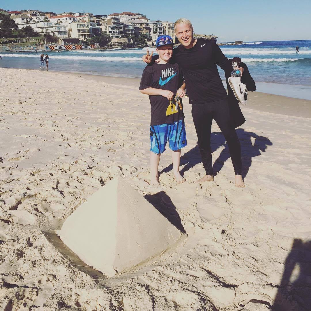 Mike Posner at North Bondi Beach in Sydney, New South Wales, Australia on June 30, 2016
