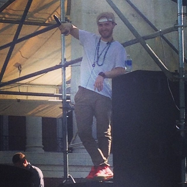 Mike Posner sound check at Dam Jam 2014 at OSU in Corvallis, OR 5/31/14
Instagram @caitkarcher
