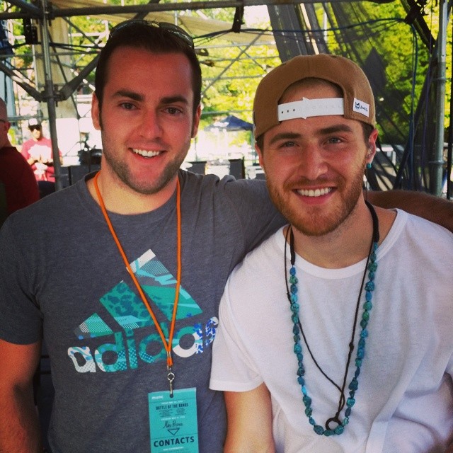 Mike Posner with a fan during sound check at Dam Jam 2014 at OSU in Corvallis, OR 5/31/14
Instagram @ymikitchenko
