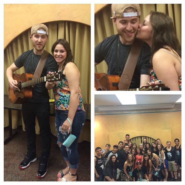 Mike Posner backstage with fan at Dam Jam 2014 at OSU in Corvallis, OR 5/31/14
Instagram @francom94

