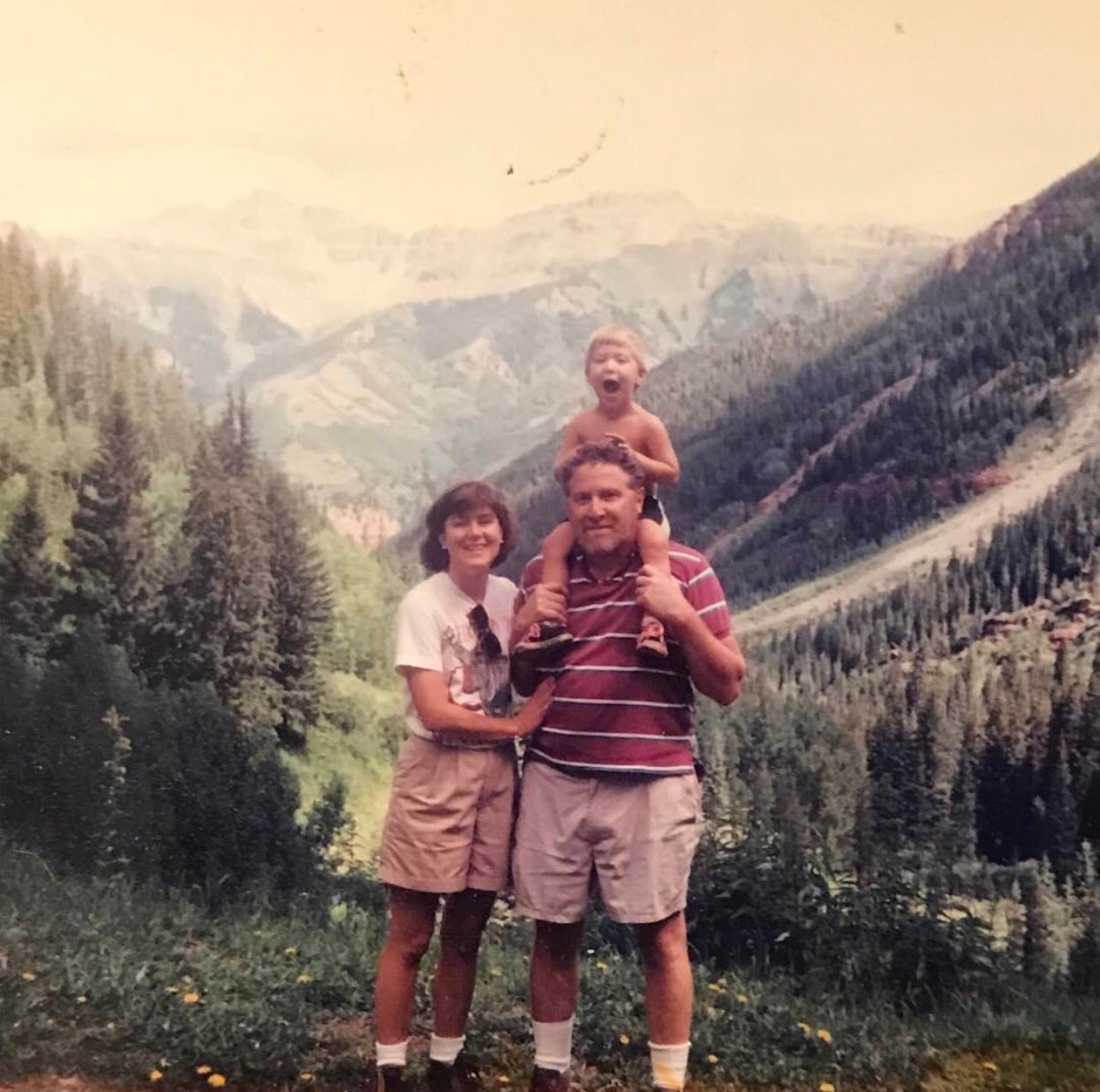Mike Posner visiting Telluride, Colorado with his parents in the early 1990s
