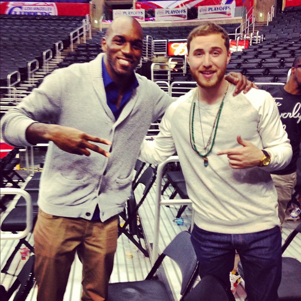 Memphis Grizzlies' Quincy Pondexter and Mike Posner - Staples Center - Los Angeles, CA 4/22/13
