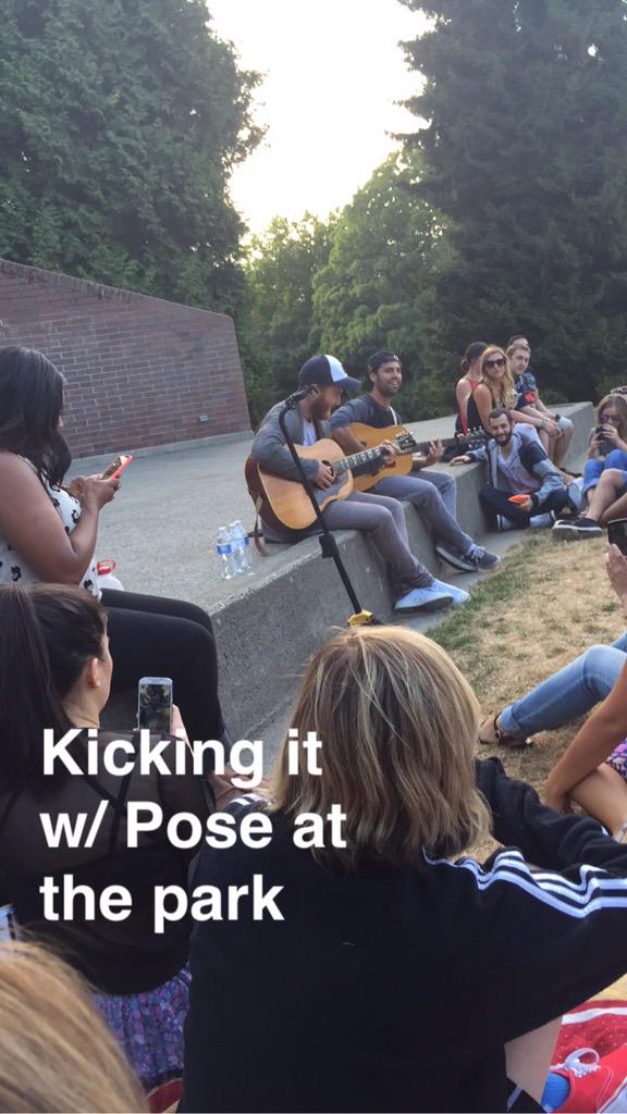 Mike Posner and Adam Friedman performing at Volunteer Park in Seattle, WA July 13, 2015
twitter.com/ATrainOfficial
