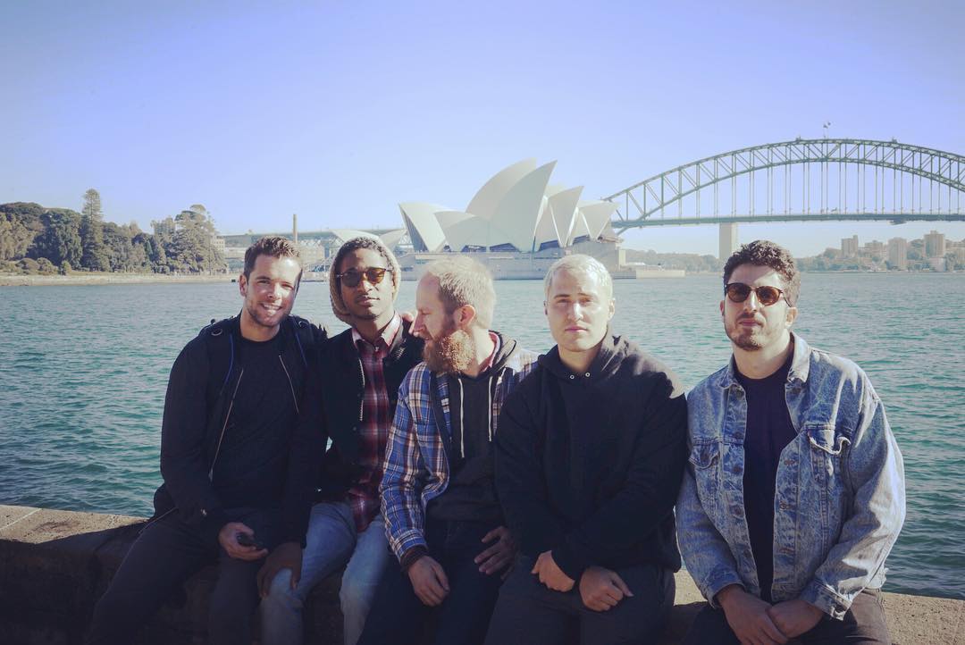 Mike Posner band in front of the Sydney Opera House on June 29, 2016
