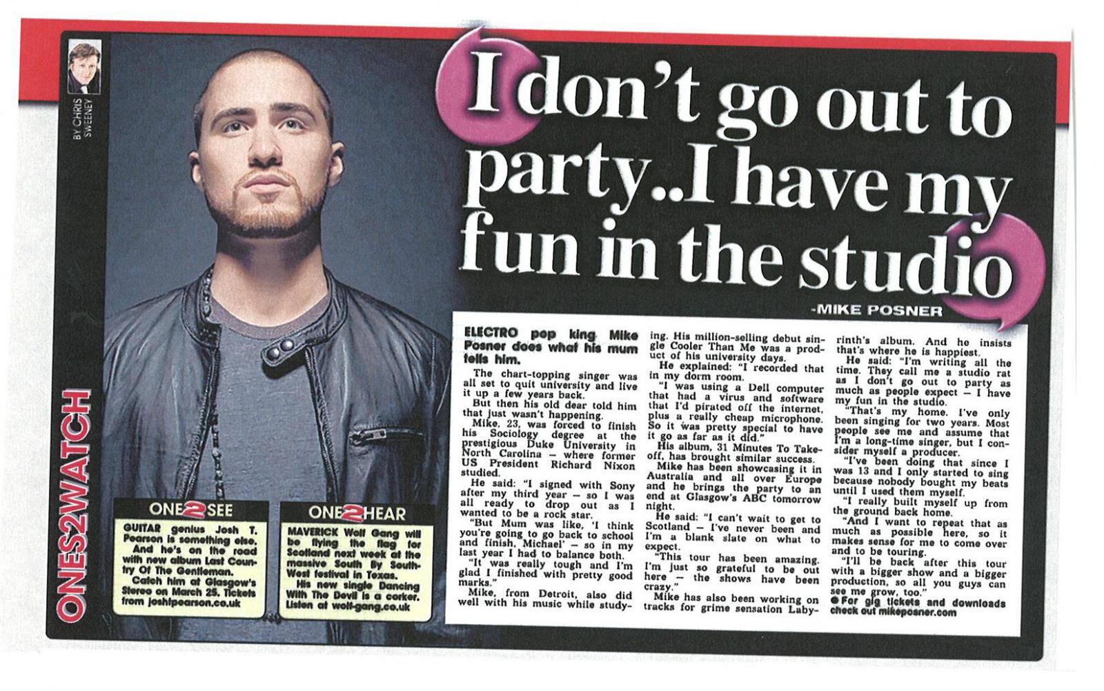 Mike Posner - The Sun - Mar 2011
