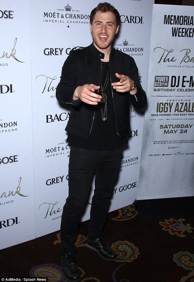 Mike Posner at The Bank Nightclub for DJ E-Man's Birthday Celebration in Las Vegas, NV 5/24/14
